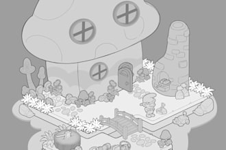 create cute isometric drawing for you