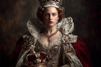 create a royal king or queen portrait for a gift