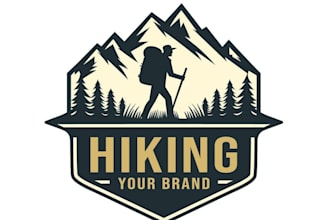 design a mountain hiking logo for your brand