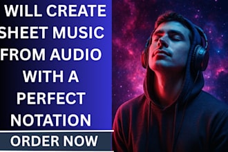 accurately transcribe any audio to sheet music and custom lead sheets