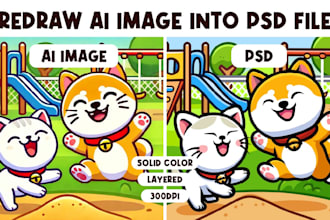 redraw and refine your ai image into a PSD file