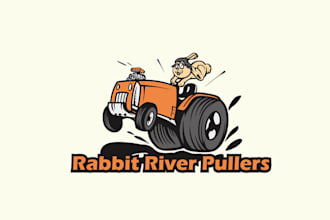 design attractive logo for rabbit river pullers motorsports