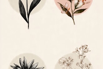 design feminine botanical hand drawn logo