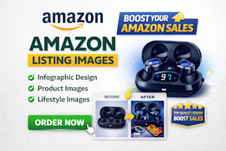design amazon listing images, amazon product images and infographic