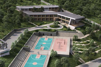 render uncompleted building, luxury VR home tour, home house architecture design