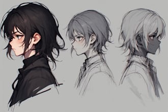 draw cheap coloured sketch anime style for you