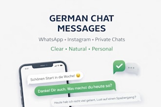 write clear german chat messages for whatsapp and instagram
