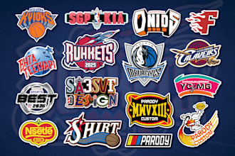 design custom a excellent parody, bootleg, and nba, mlb logo for clothing brands