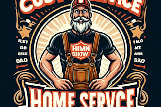 design high quality home service mascot logo with t shirt design