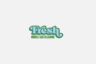 design simplistic clean modern car cleaning business logo