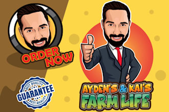 caricature mascot cartoon logo design for business