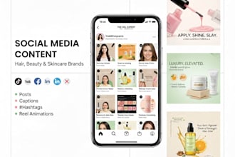 create social media content for hair, beauty, skincare brand
