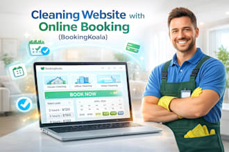 cleaning service website with booking koala, booking koala website, bookingkoala