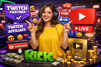 do twitch partner twitch affiliate kick promotion youtube promotion live viewer