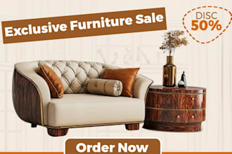 design modern flyer for furniture showroom