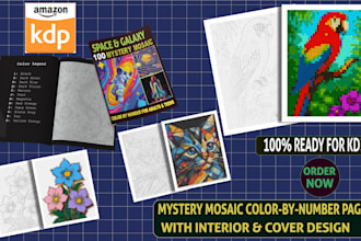 design custom mystery mosaic color by number book for adults