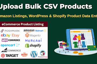 upload bulk csv product amazon listing add wordpress data entry shopify product
