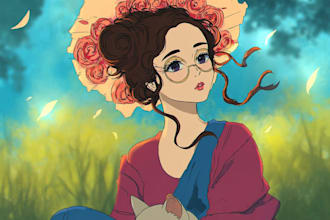 draw art or fanart in soft anime style