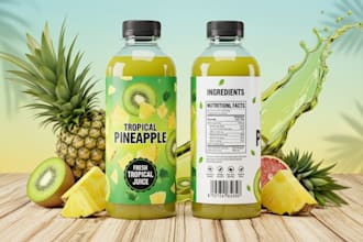 create high quality can label juice label beverage label water bottle label