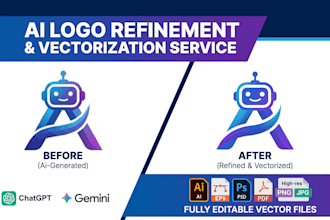 refine enhance redesign your ai generated logo into a professional brand