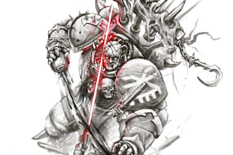 sketch your fav character in warhammer