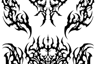 make u black pattern or tribal tattoo flash set