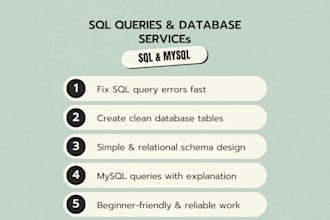 write, fix and optimize sql queries and database tables