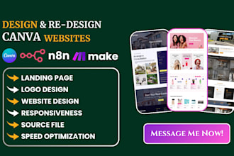 canva website design landing page website design