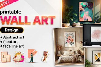 design trendy printable wall art, aesthetic posters for etsy