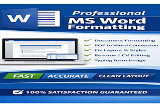 do professional ms word document formatting and editing