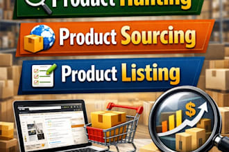 amazon product hunting and amazon listing with sourcing