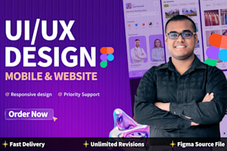 do ui ux design, mobile app design, figma website design, app ui using figma
