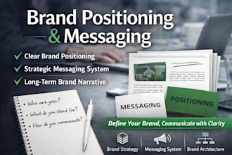 define your brand positioning, messaging, and communication strategy