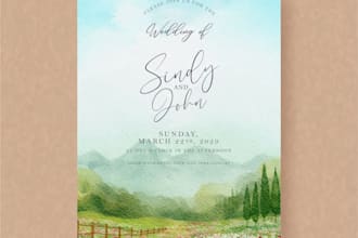 design watercolor wedding invitations