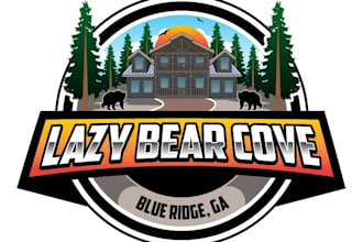 design unique bear cabin logo
