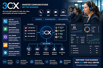 configure 3cx voip did call center setup