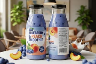 design creative juice, beverage, water, and drink bottle labels