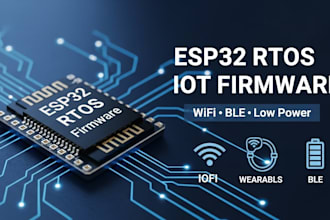 rtos firmware for iot devices with esp32, wifi, ble integration, battery powered