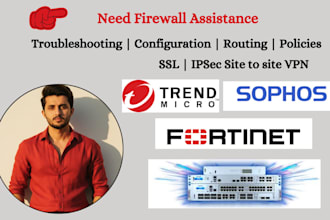 setup fortinet, sophos firewall and VPN for secure network configuration
