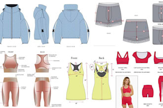 design menswear, streetwear, activewear, hoodie t shirt puffer jacket tech packs