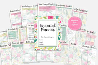 canva budget planner expense tracker savings tracker debt tracker finance binder