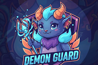 do a demon mascot logo with t shirt design