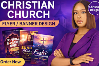 design a christian church flyer and banner for events and services