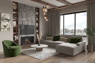 do living room with olive accents