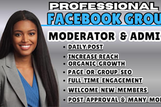 be your facebook group page admin moderator or community manager fb page create