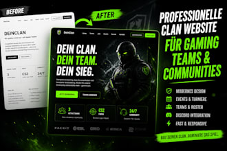 create a modern gaming clan website that gets members