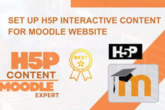 set up h5p interactive content for moodle website
