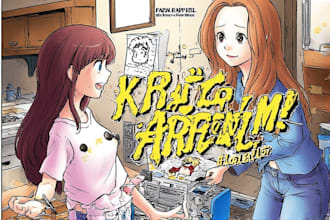 draw detailed cartoon cover art or anime album cover