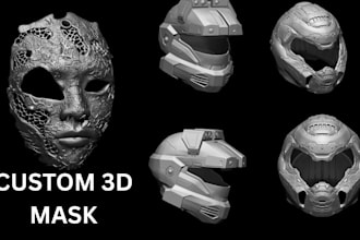 sculpt 3d mask, 3d helmet, 3d cosplay model tokyo mask 3d head for 3d printing