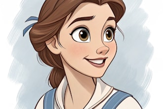 draw a portrait in semi realism disney cartoon style
